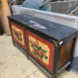 Coffre storage patinated wood Mongole late 19th