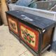 Coffre storage patinated wood Mongole late 19th