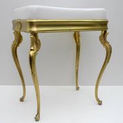 Mid-Century Modern Italian Brass and Plexiglass Stool, 1950