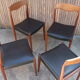 Suite de quatre chaises teck vintage