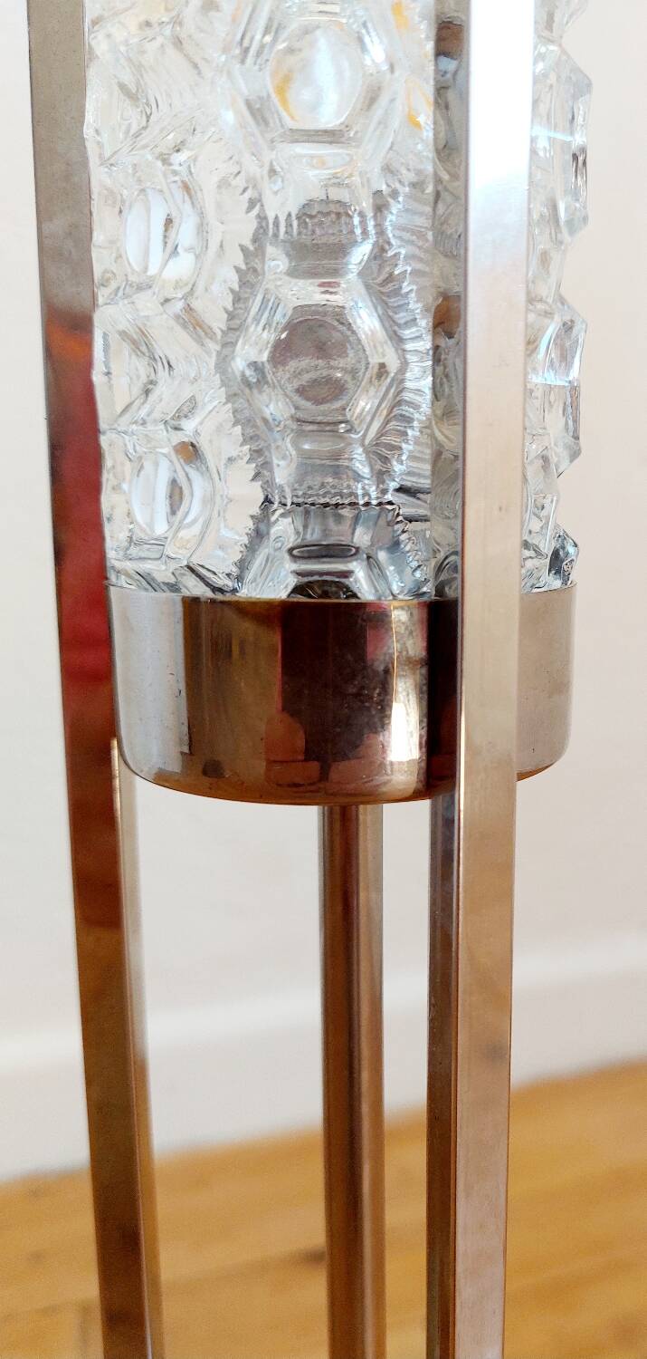 Vintage stainless steel floor lamp