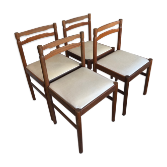 4 Scandinavian teak chairs, 1960
