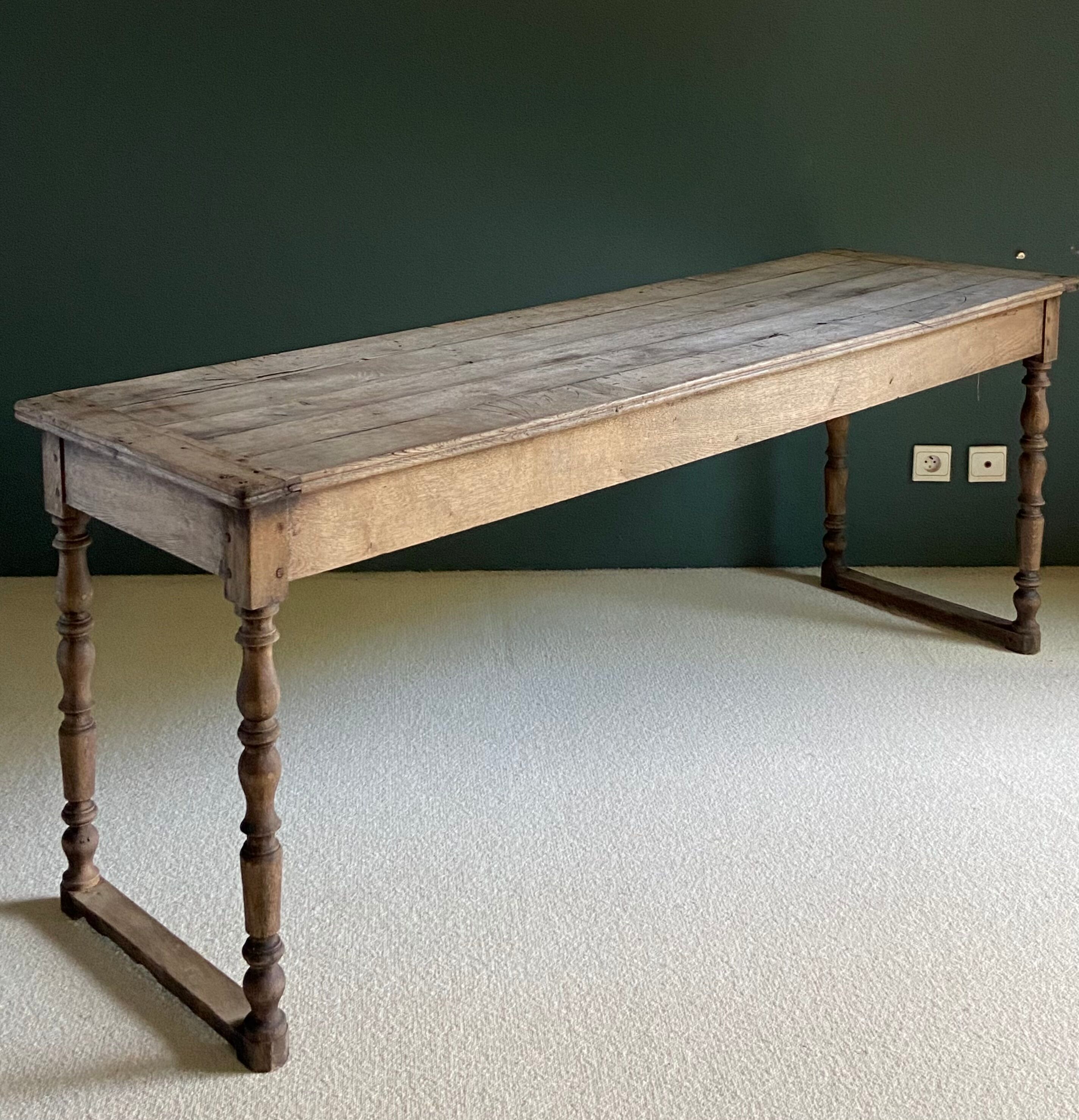 Oak console, 19th century draper table