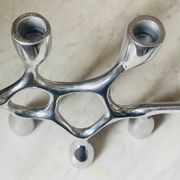 Vintage aluminium cast iron candlestick