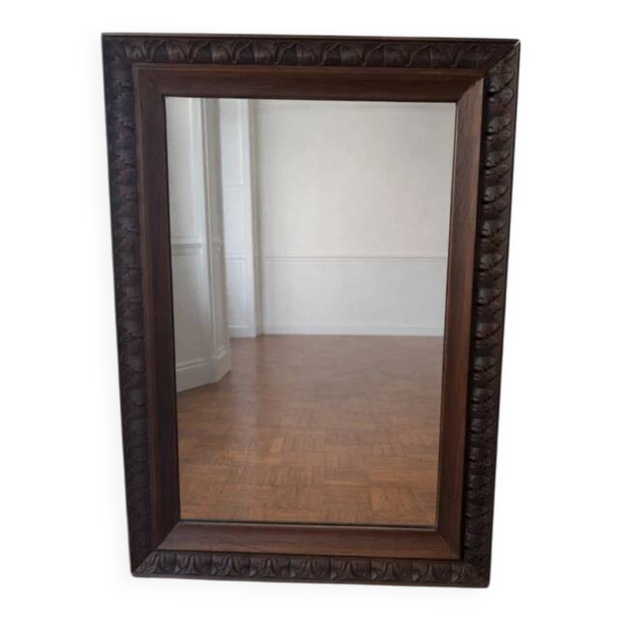 Antique carved wooden mirror