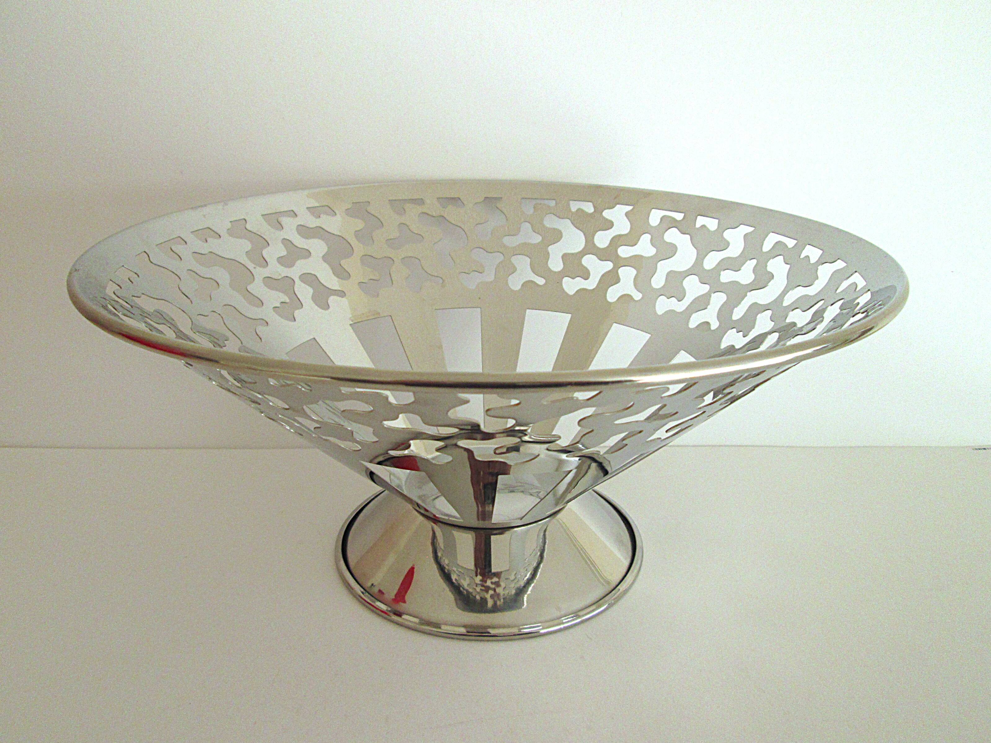Vintage 1987 George Sowden Bodum Sereno  Memphis Style stainless steel bowl