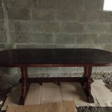 Oak table with glass top