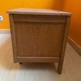 Wooden and rattan chest