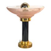 Art Deco bedside lamp with signed Muller glass.