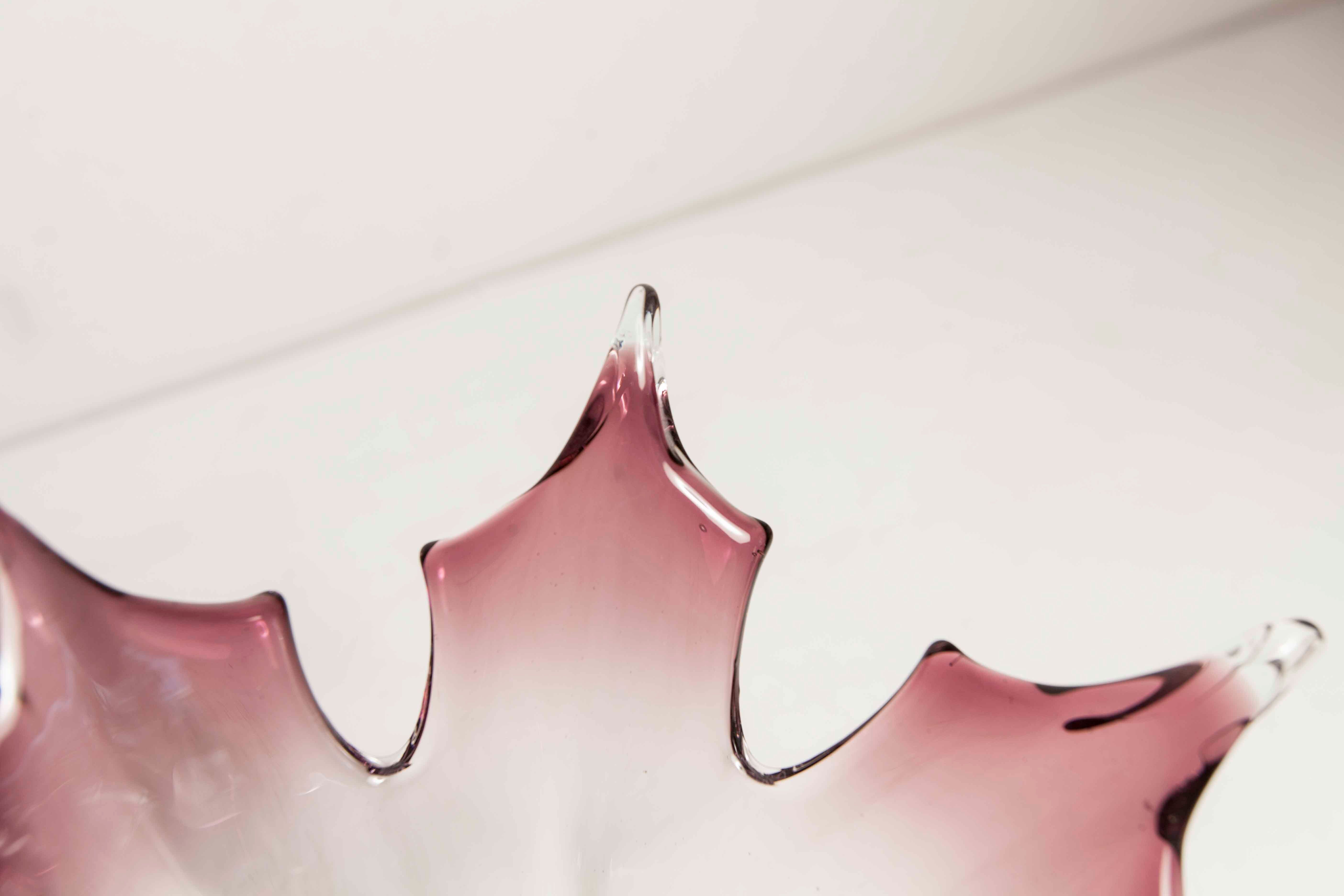 Vase in Murano glass by Fratelli Toso H 27.5cm