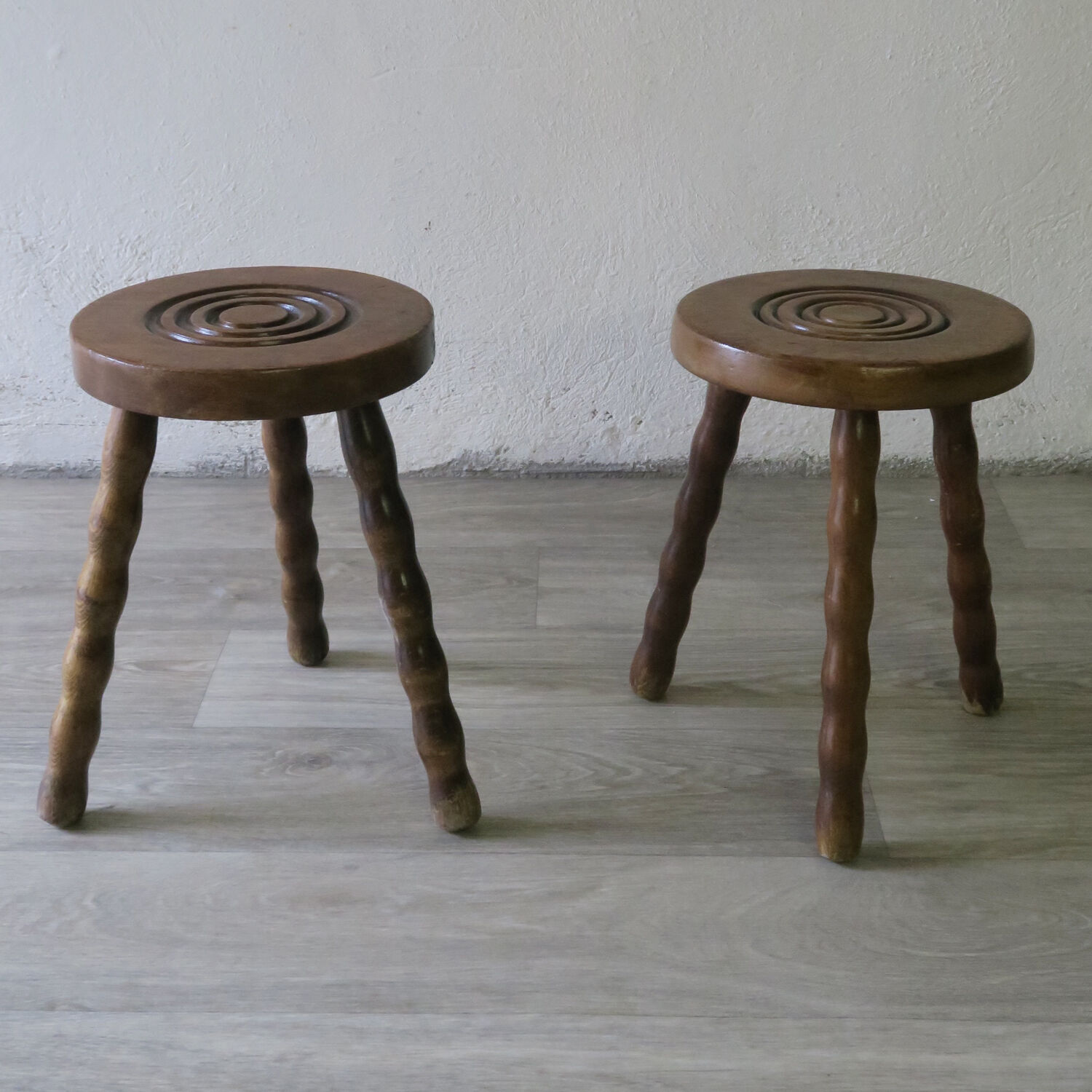Pair of tripod stools