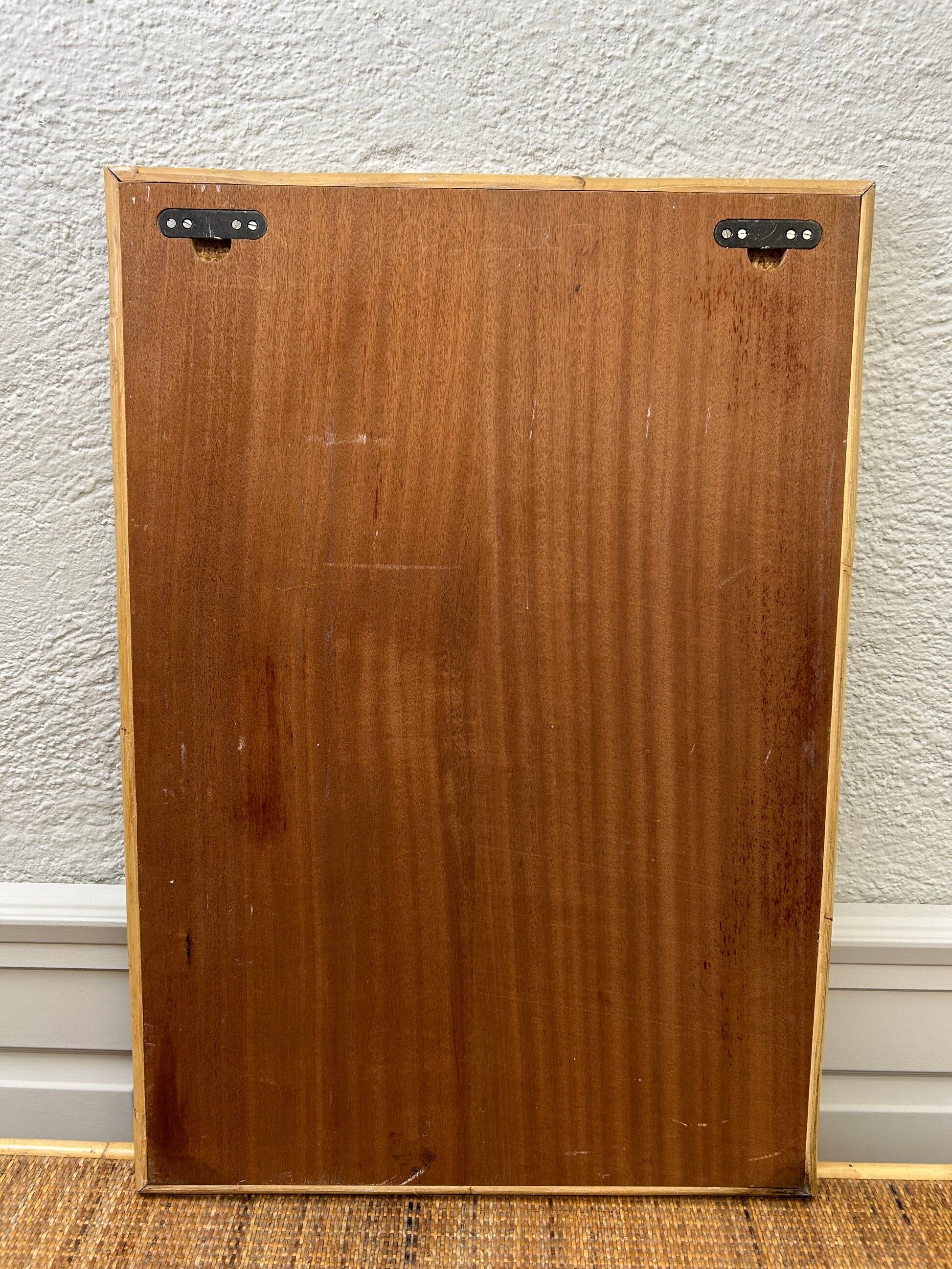 Miroir en bambou et osier, attribué à Dal Vera, Italie, années 1970