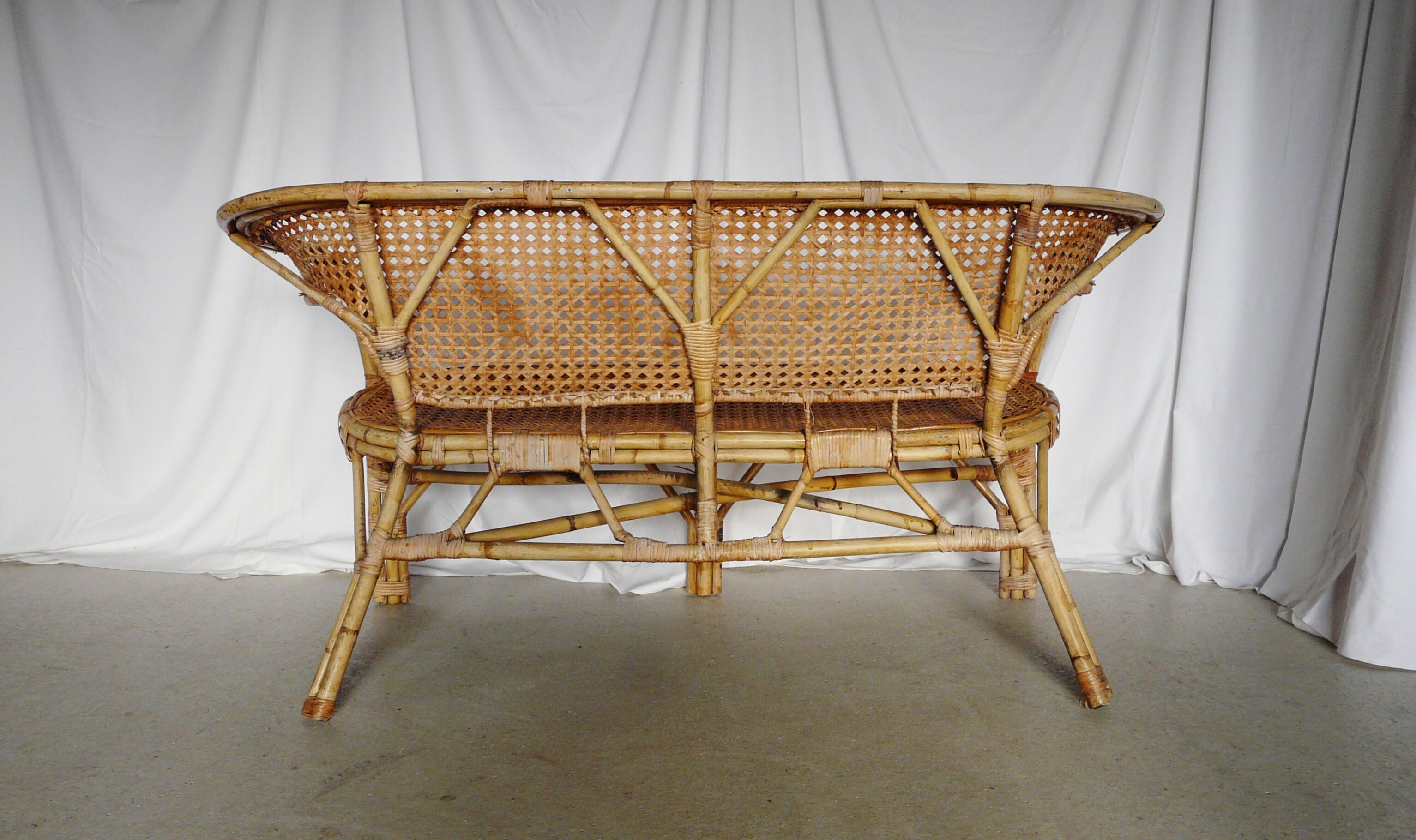 Bamboo and rattan sofa