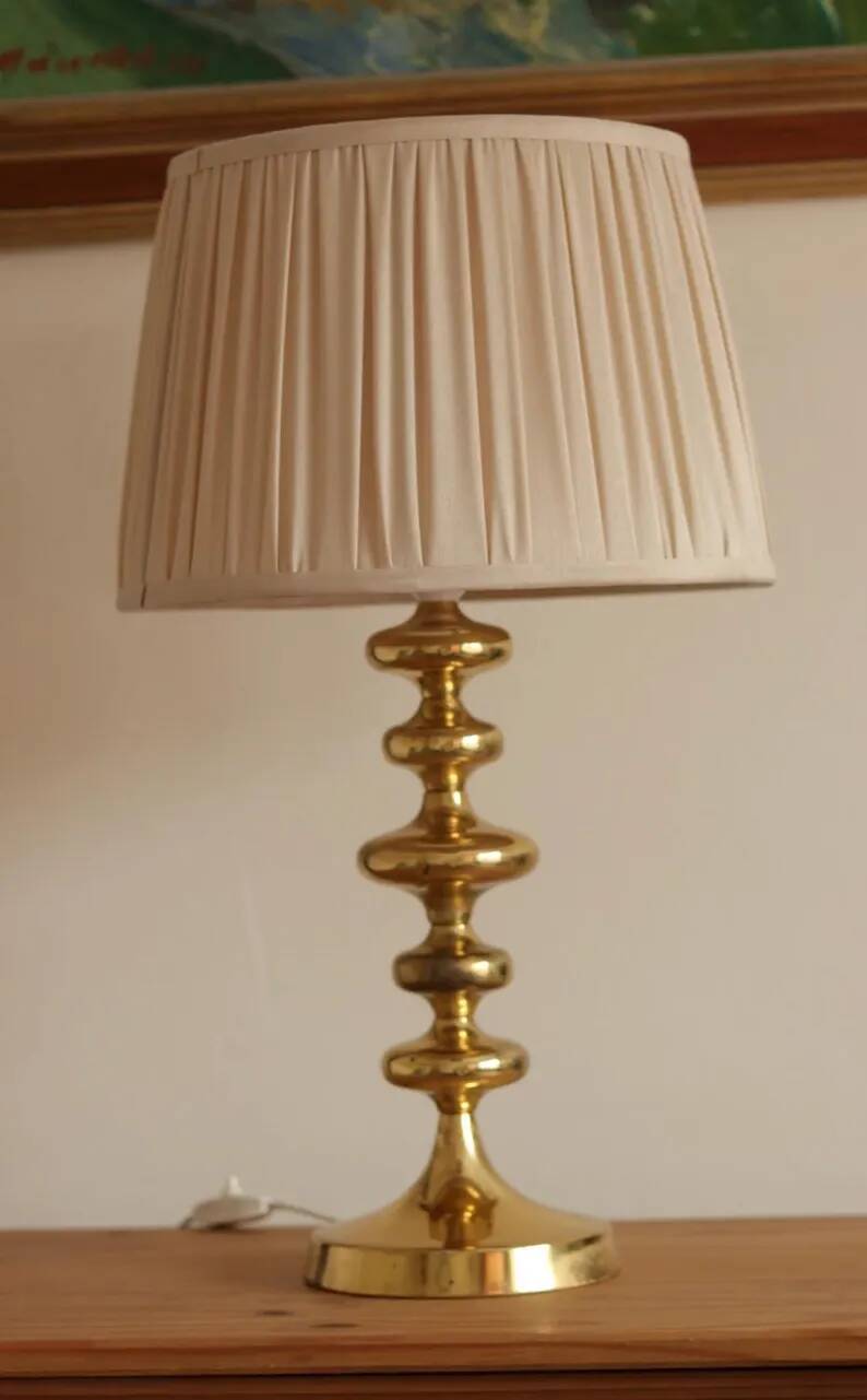 Pair of Swedish Coil Table Lamps