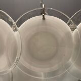 White Murano glass disc chandelier, 1970s