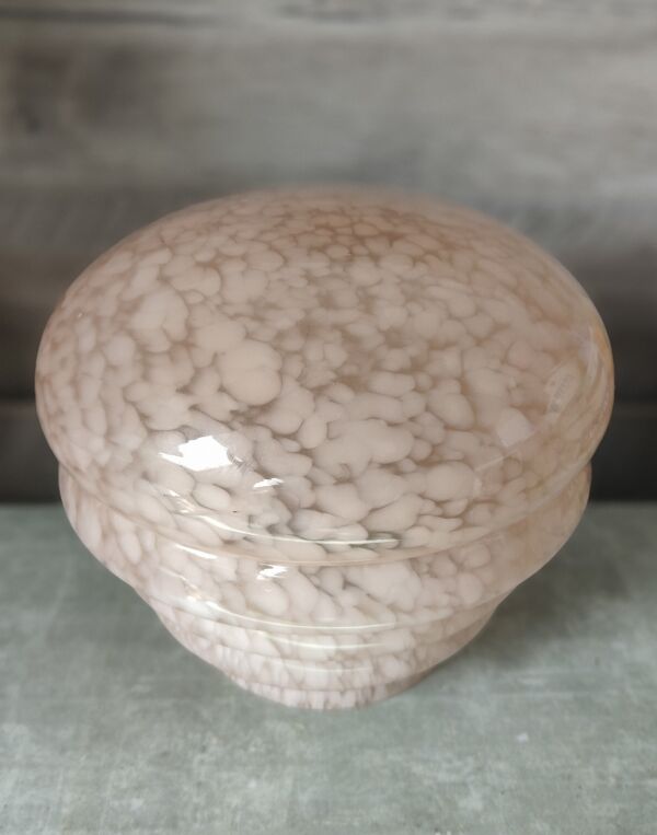 Globe de lampe rose verre moucheté