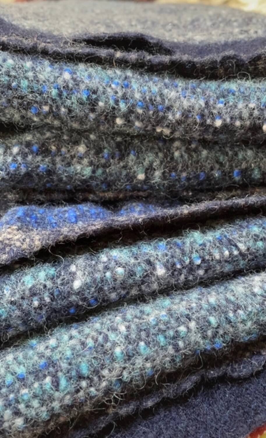 Blue ethnic hand-woven plaid