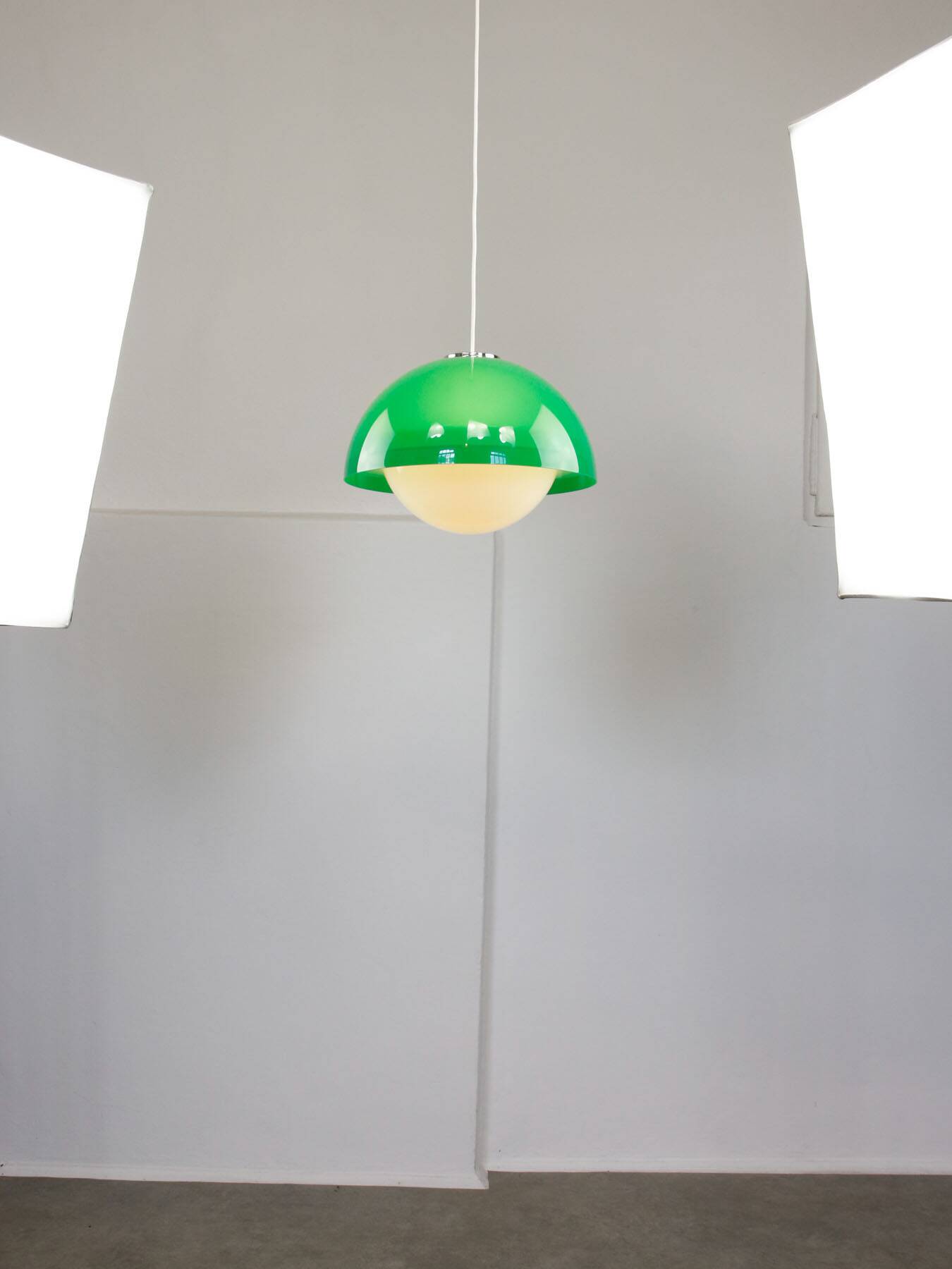 Italian Space Age Pendant in Brass and Acrylic Glass, 1970s