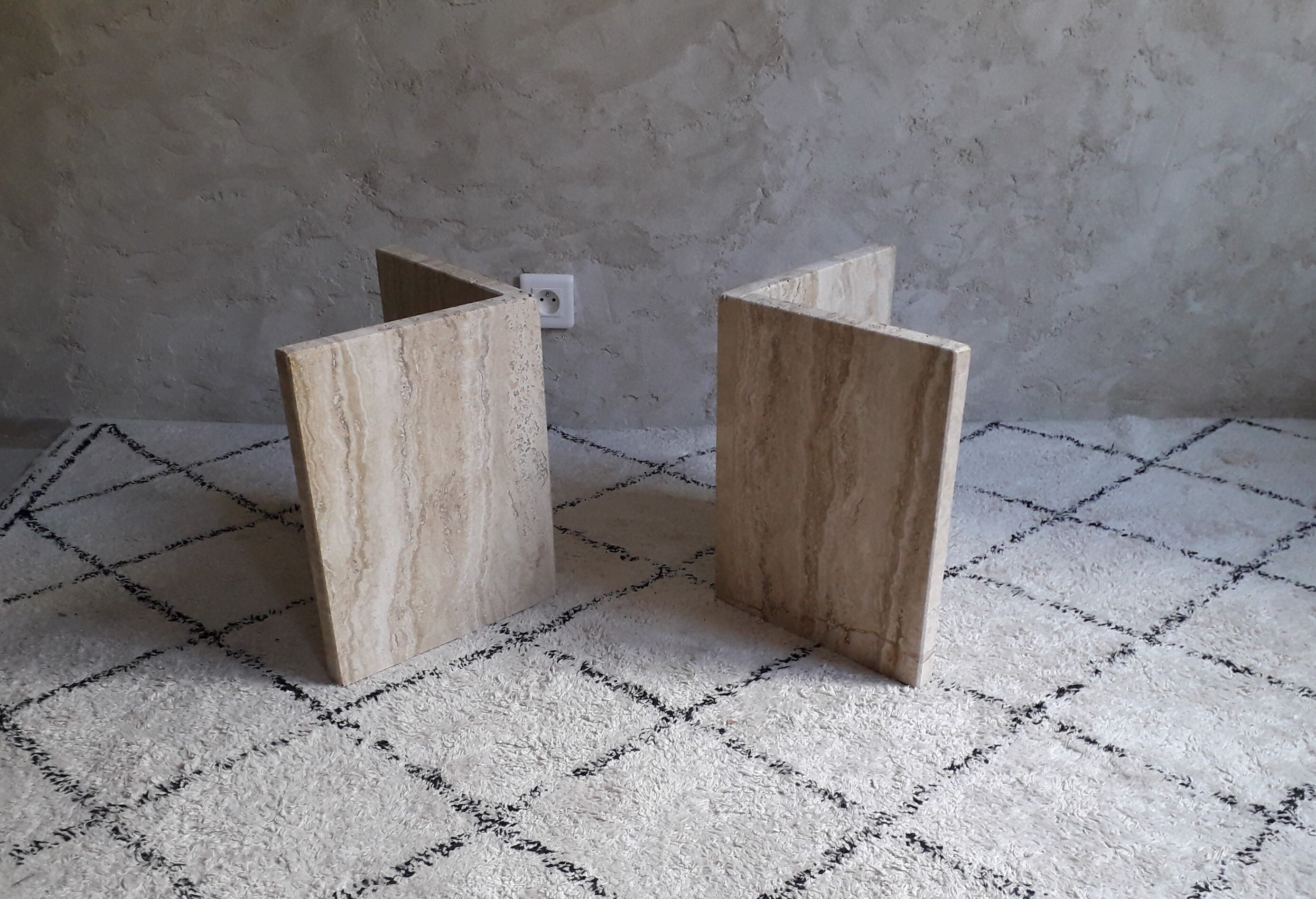 Travertine coffee table