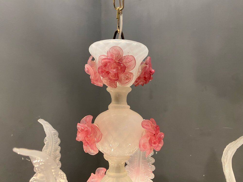 Venetian Murano glass flower chandelier, 1960s
