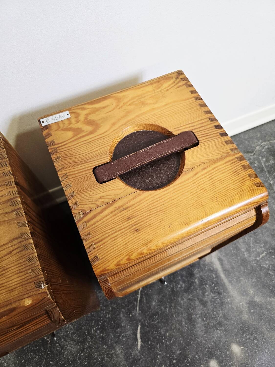 30s Industrial Tambour-Front Oak Cabinet, Portable Form