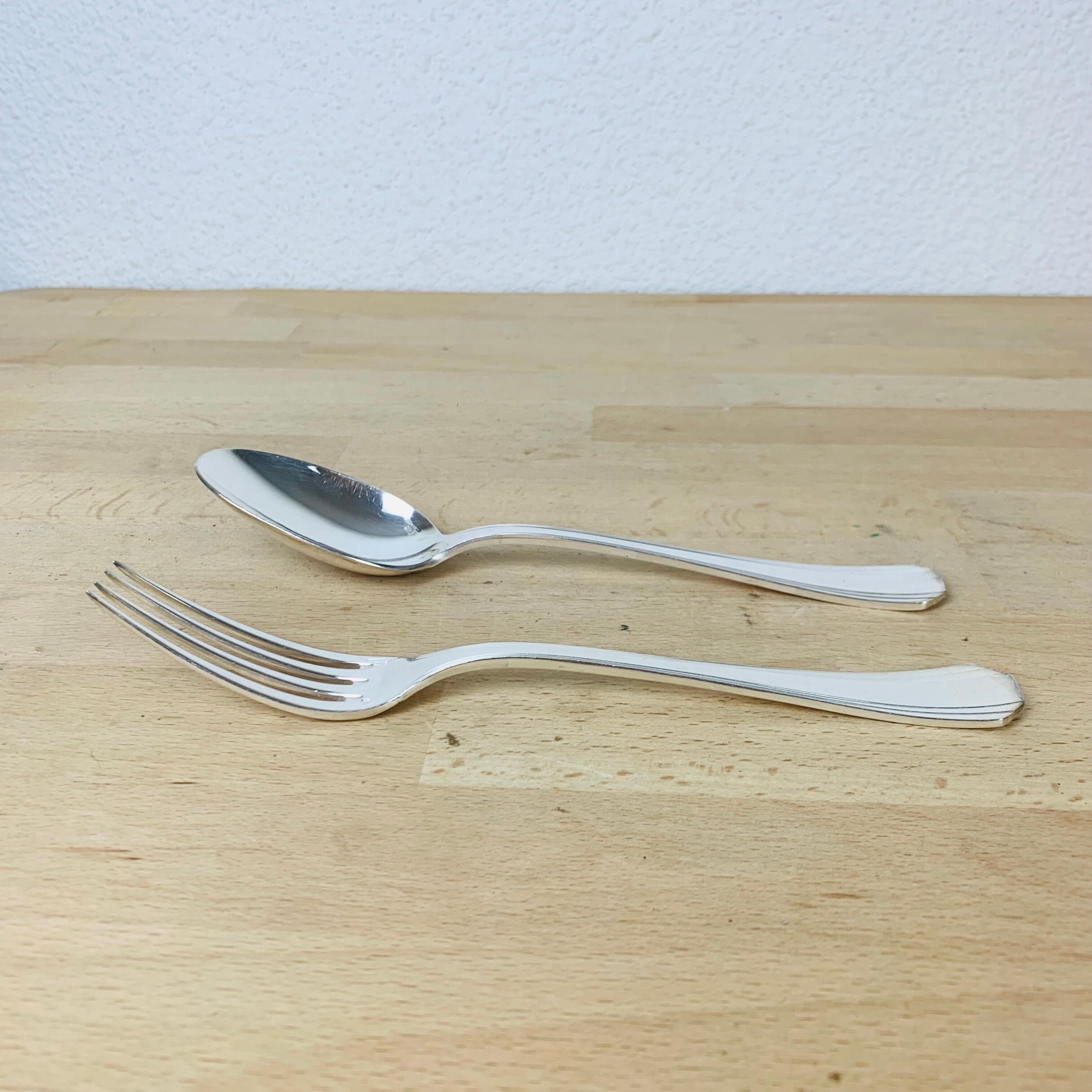 Housewife Christofle Boreal silver metal 22 pieces forks spoons