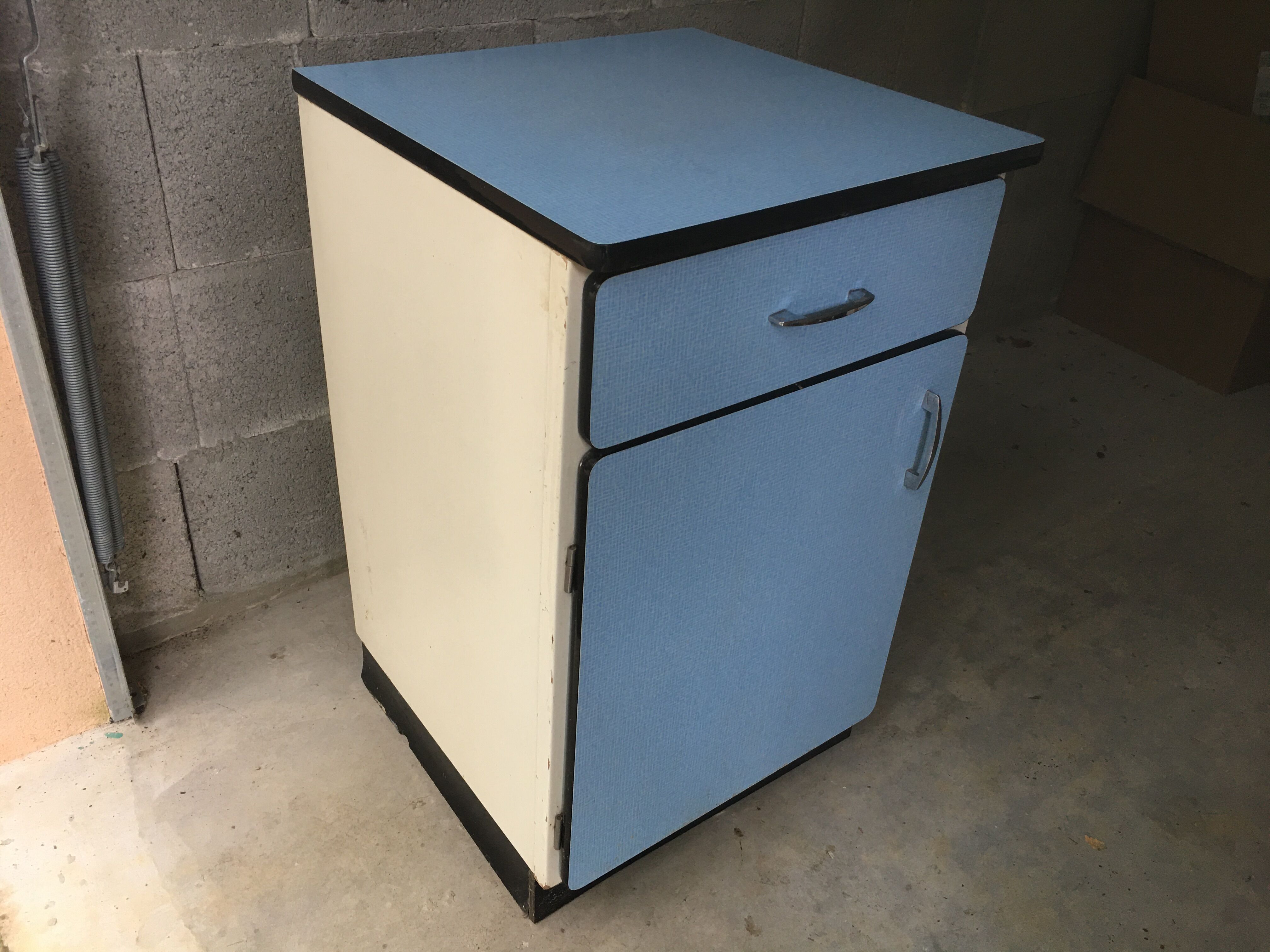 Blue formica kitchen furniture