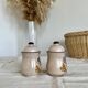 Set of 2 vintage ceramic sugar and coffee condiment pots with stoneware effect
