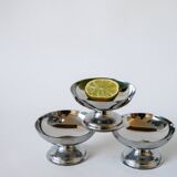 Lot de 4 coupes en inox basses 1970 9 X 5 cm