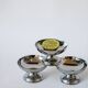 Set of 4 low stainless steel bowls 1970 9 x 5 cm