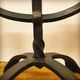 Brutalist three-light chandelier in hammered wrought iron, France, 1960s