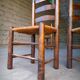 Suite de 4 chaises brutalistes paillées de George Robert