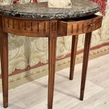 Half-moon console in walnut period Louis XVI around 1770