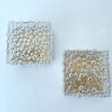 Pair vintage wall lights, bubble glass, 60s