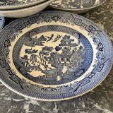 Hollow earthenware plates Churchill Willow Blue