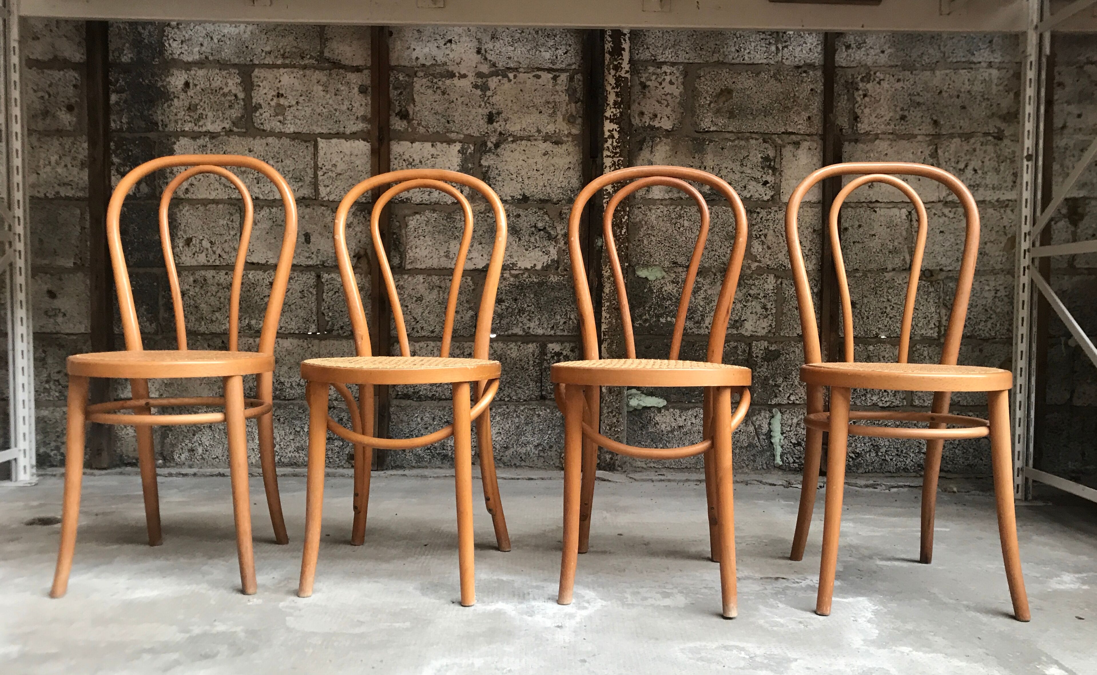 Series of 4 bistro chairs cyears beech light
