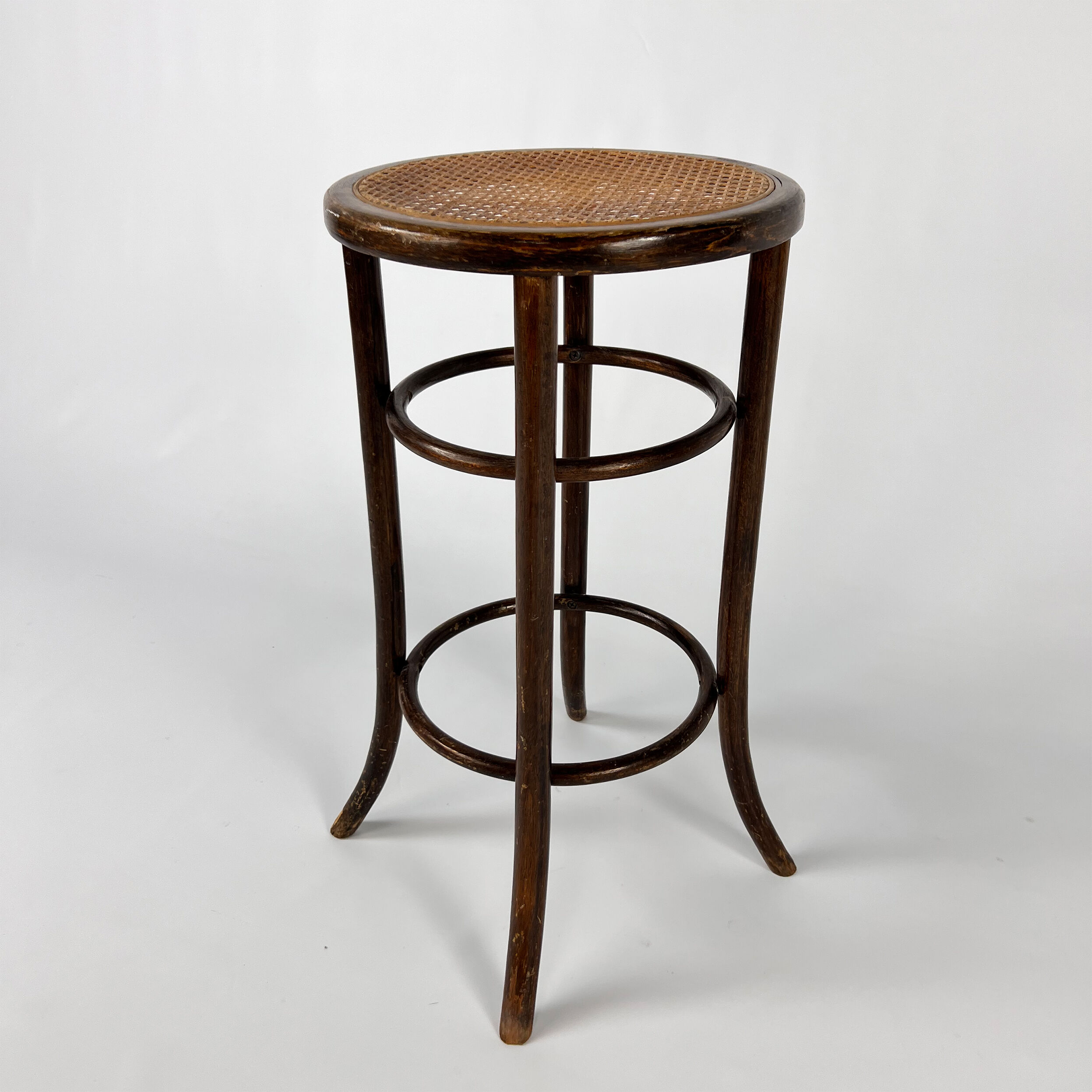 Cane and bentwood austria barstool, 1940s