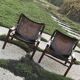 Leather Safari Armchairs, 1960s, Set of 2