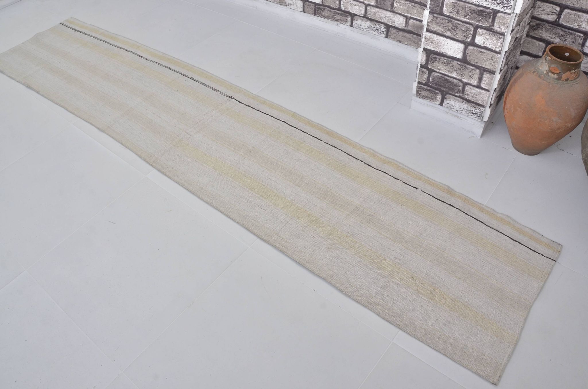 Tapis en chanvre neutre rayé sku 3789