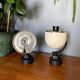 Pair of Hoffmeister cream and black spotlights 1960/1970