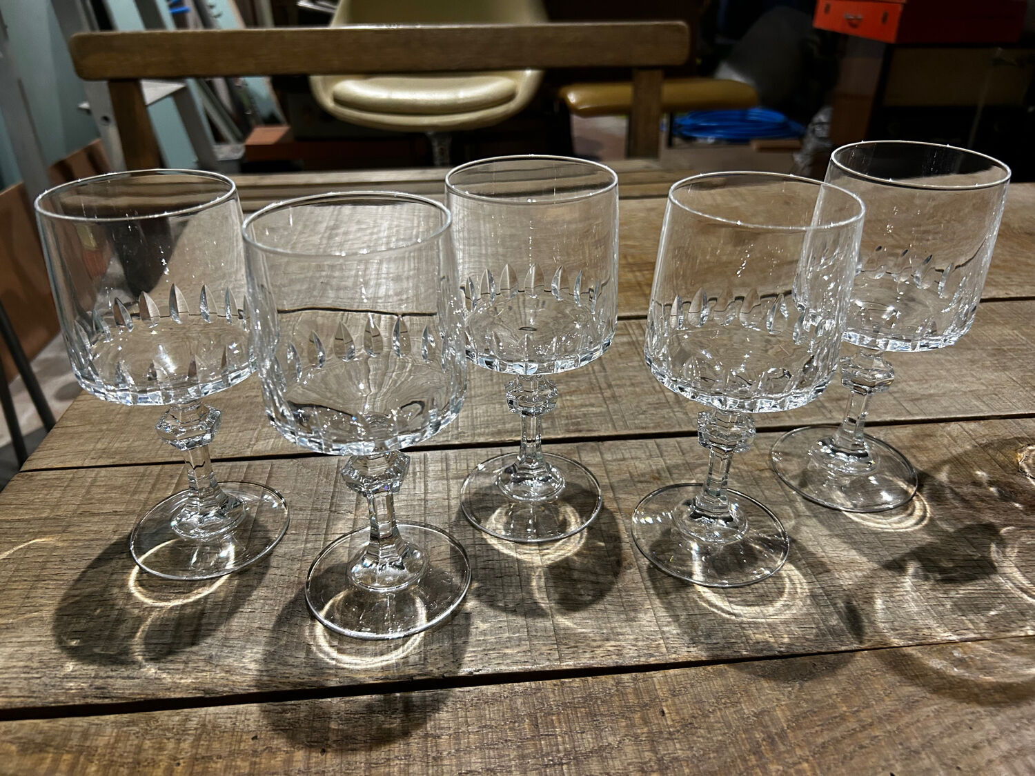 Set of 8 Vendome crystal glasses