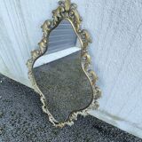 Antique brass mirror