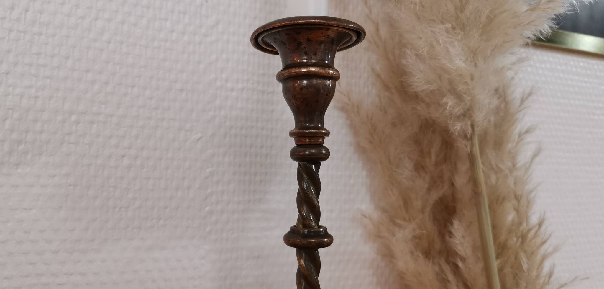 Old brass candle holder