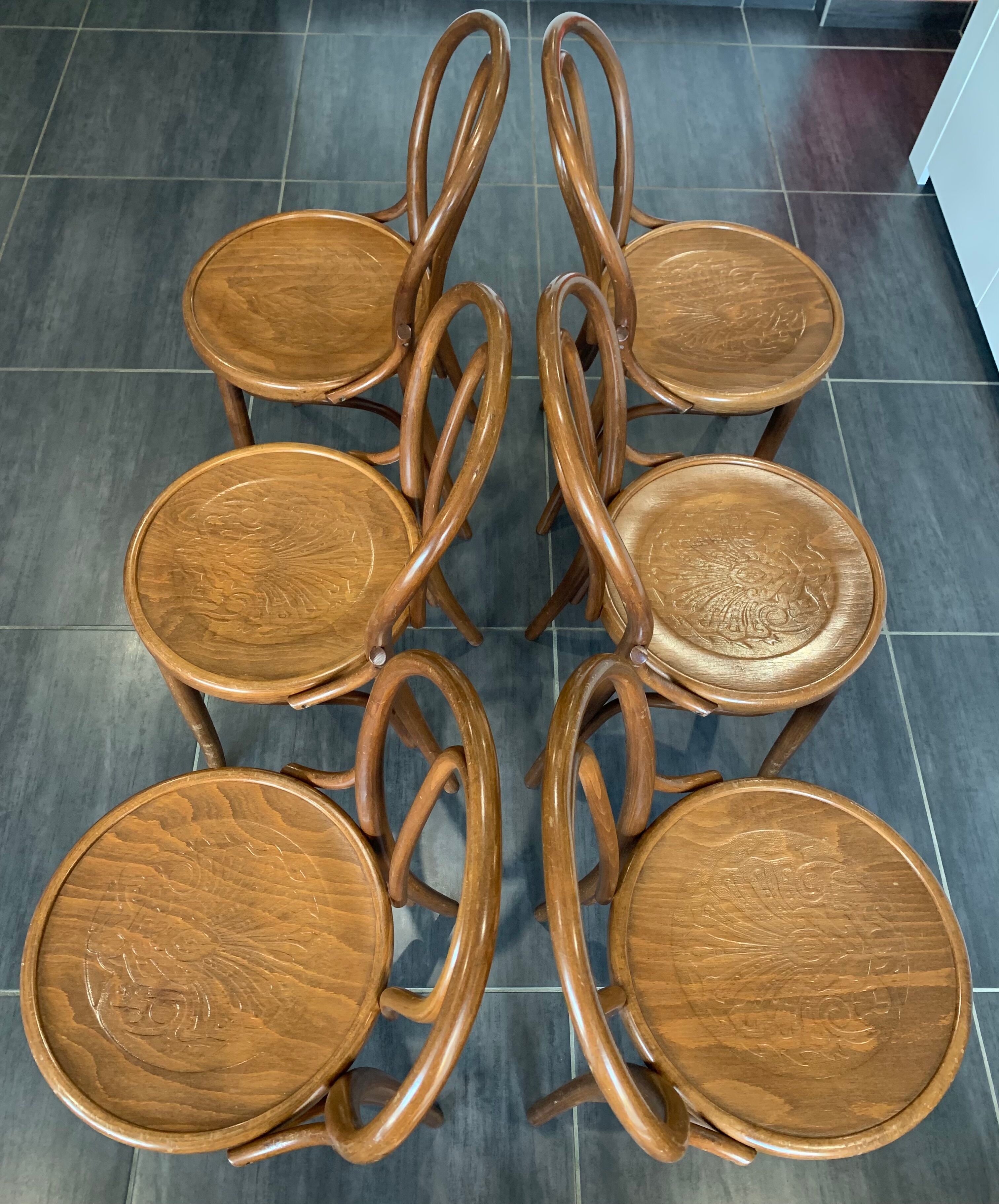 Series of 6 bistro chairs