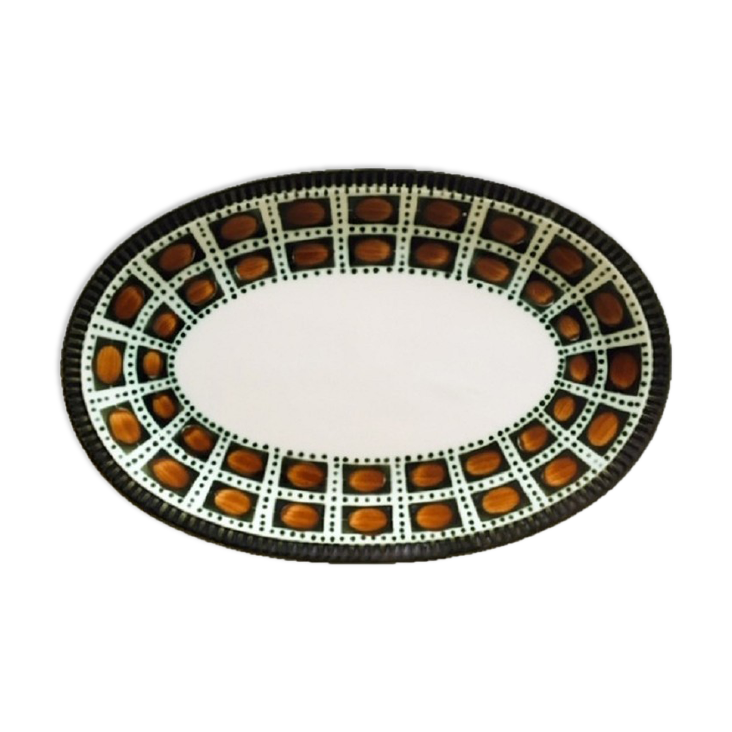Oval dish BOCH Belgium vintage model Nuts