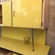 Meuble buffet de cuisine en formica jaune vif annees 50