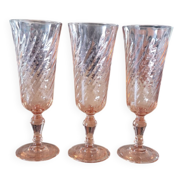 3 flûtes à champagne Rosaline
