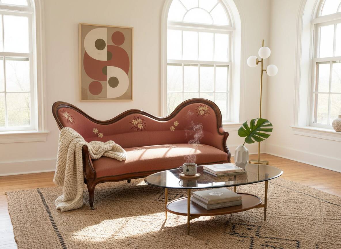 Three-seater basket canapé in Louis XV style – 19th century