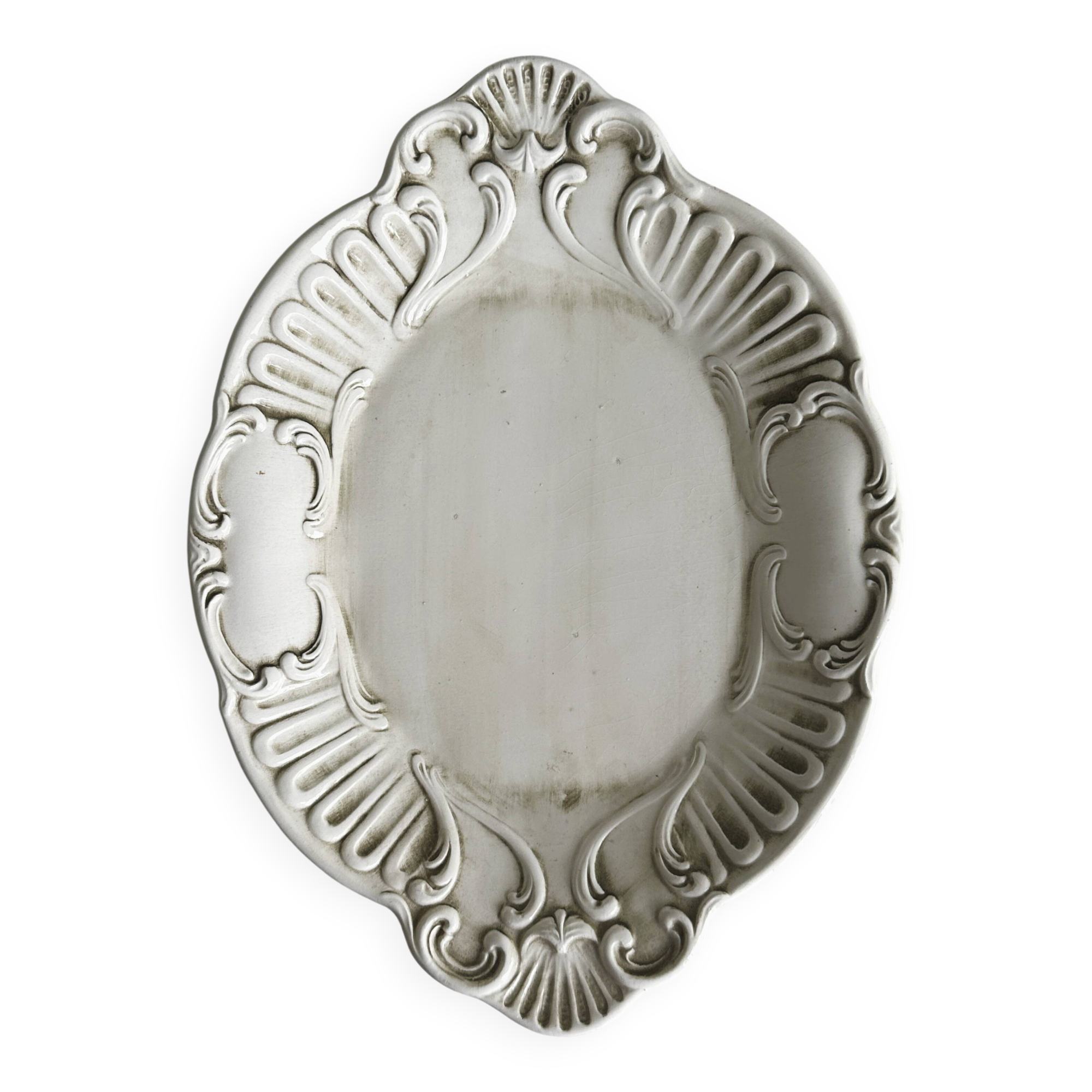 Antique cream ceramic tray