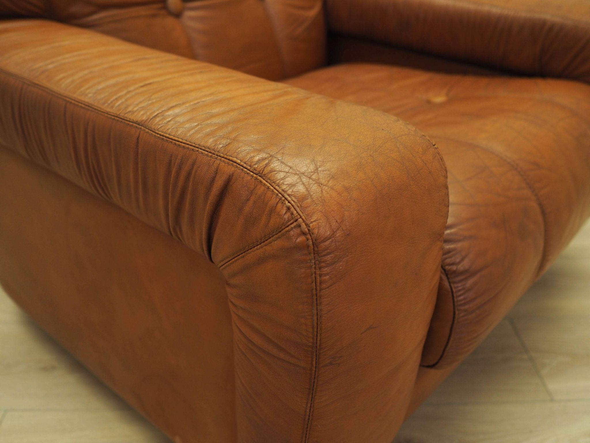 Brown armchair, Italian design, 1970s, production: Italy